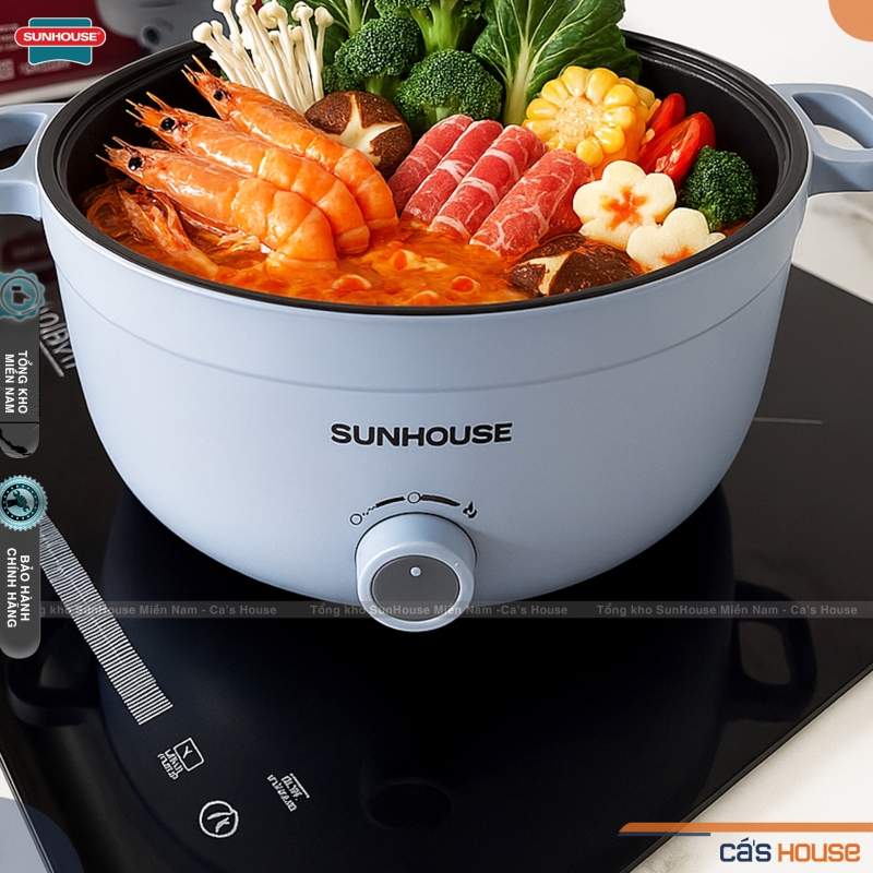 Nồi lẩu điện 3.5L lòng nồi INOX -  Sunhouse SHD4528 - 1200W